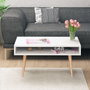Hanah Home Mesa de Centro Via de 2 Niveles en Blanco